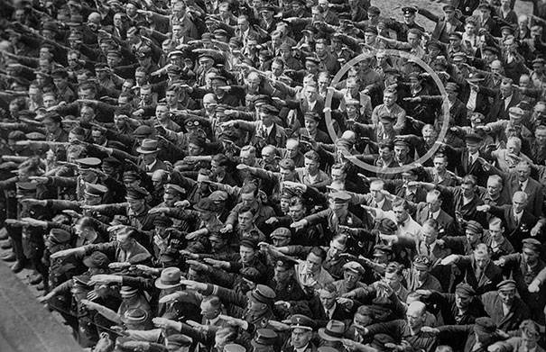 4.) He stood alone, refusing to join the Nazi salute in 1936.