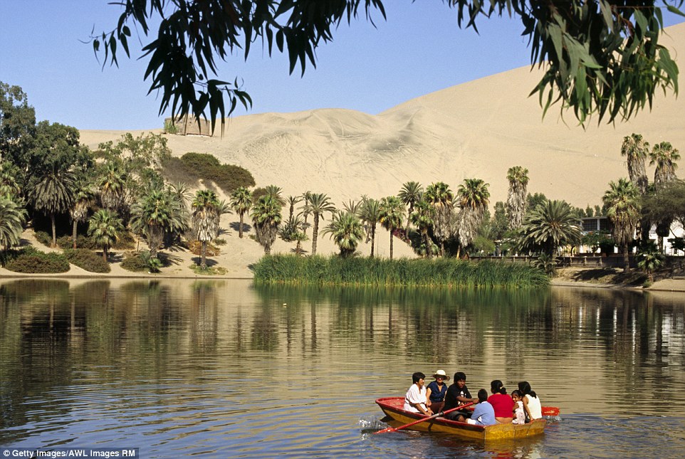 The magical town is called Huacachina, and it can be found in a barren desert in Peru