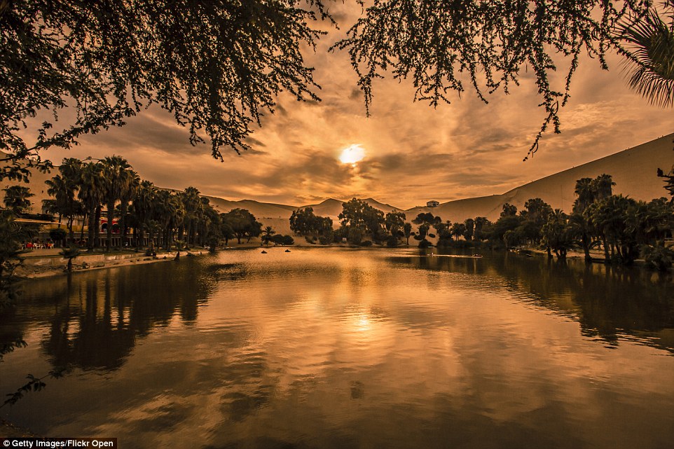 Tranquil waters contrast with the barren surroundings in the Peruvian settlement. The area has been declared a national cultural heritage site, by the National Institute of Culture, and it is hoped that this tranquil oasis will never become a mirage in the desert