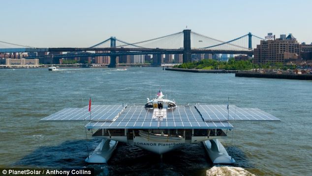 It is the first time the impressive catamaran has visited the UK 